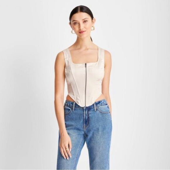 Women's Zip-Front Bustier Corset Top 4 New NWT - Picture 7 of 8